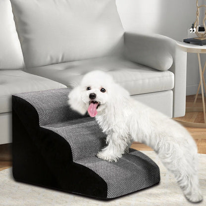 Escalier pour Chien – 2 ou 3 Marches – Mousse Mémoire, Antidérapant & Lavable – Mascoto & Co
