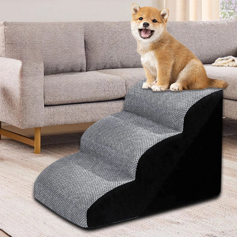 Escalier pour Chien – 2 ou 3 Marches – Mousse Mémoire, Antidérapant & Lavable – Mascoto & Co