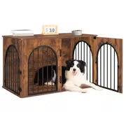 Cage-Meuble Luxe Mascoto & Co – Bois Rétro & Portes en Arc (100×60×63 cm)